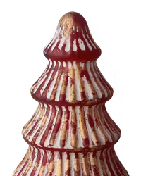 Jul dekorationsgran i glas, Röd, 17cm