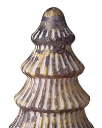 Jul dekorationsgran i glas, Brun/Vit, 17cm