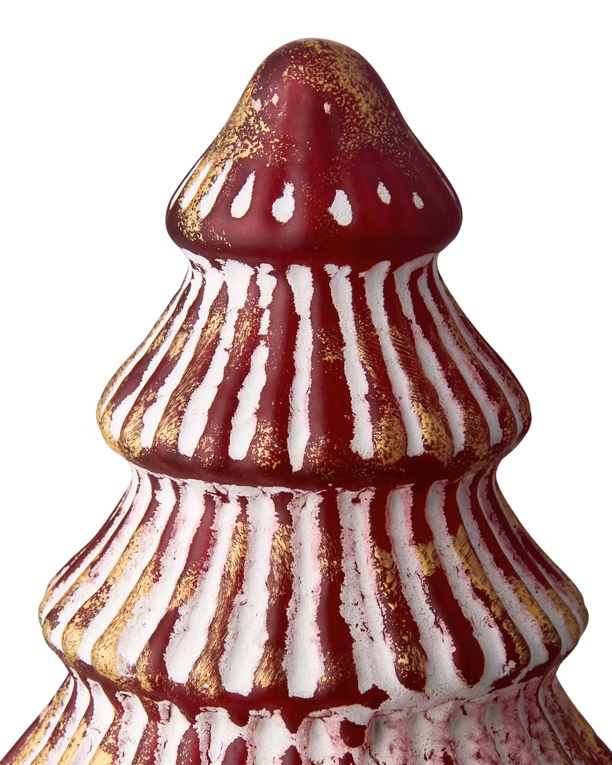 Jul dekorationsgran i glas, Röd, 12cm