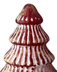 Jul dekorationsgran i glas, Röd, 12cm