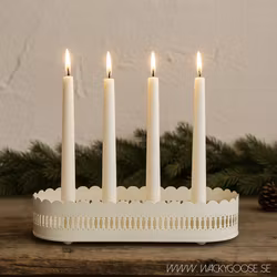 Ljusstake i järn, Elfenben, 4 ljus, Adventljusstake