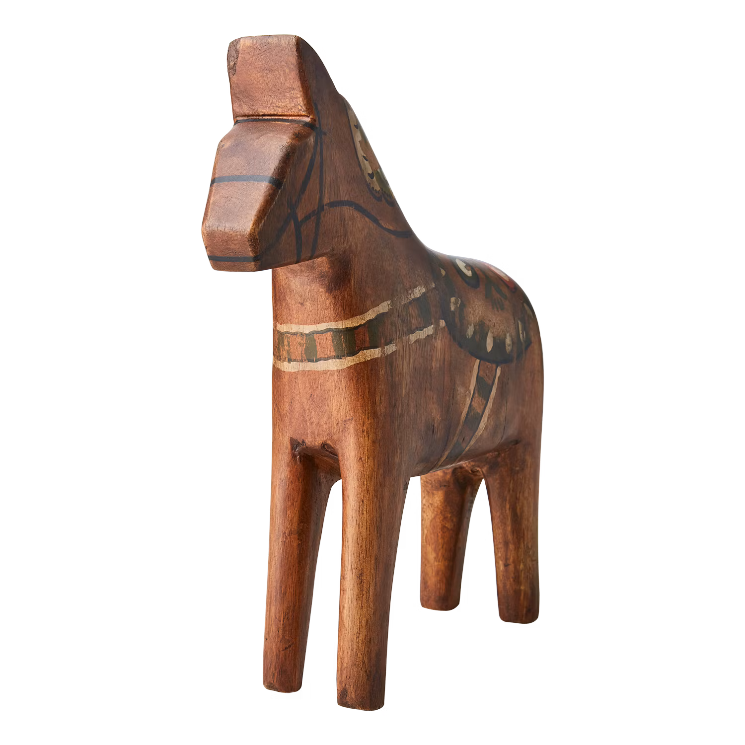 Stor handgjord dekorationshäst i mangoträ, Brun