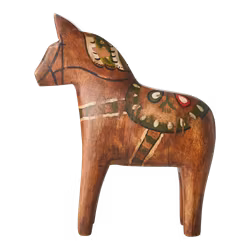 Stor handgjord dekorationshäst i mangoträ, Brun