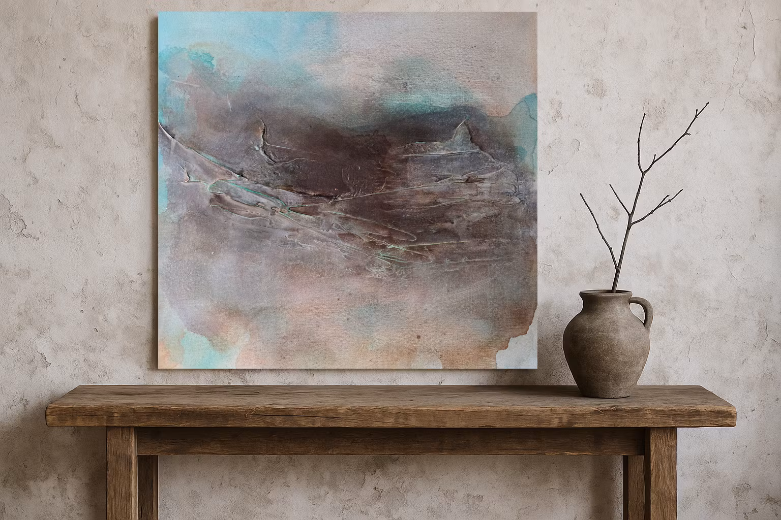 Veins of Earth, "Ashen Horizon" - Originalmålning, 70x70cm