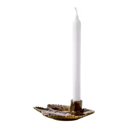 Handgjord ljusstake i stengods, 2-pack, Brun