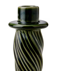 Handgjord ljusstake i stengods, 2-pack, Grön 13cm