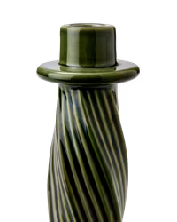 Handgjord ljusstake i stengods, 2-pack, Grön 19cm