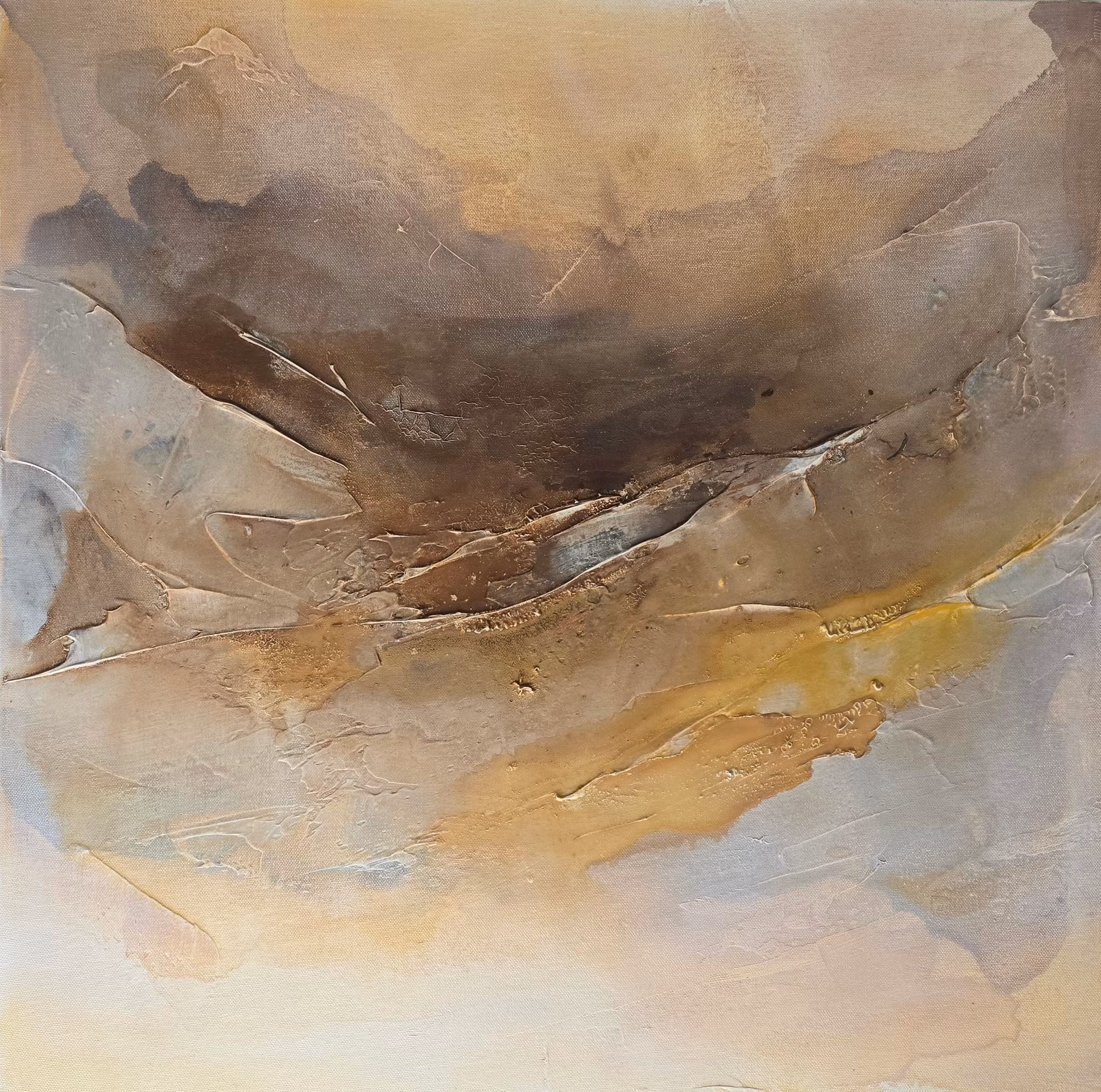 Veins of Earth, "Golden Rift" - Originalmålning, 70x70cm