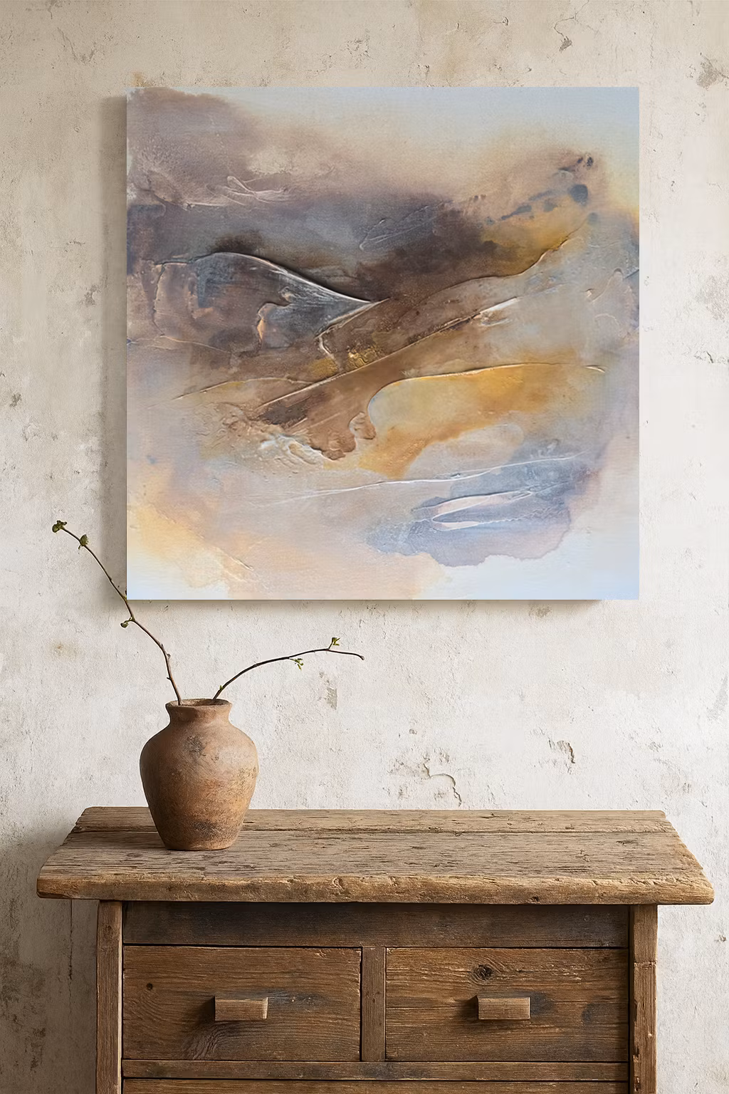 Veins of Earth, "Hushed Canyon" - Originalmålning, 60x60cm