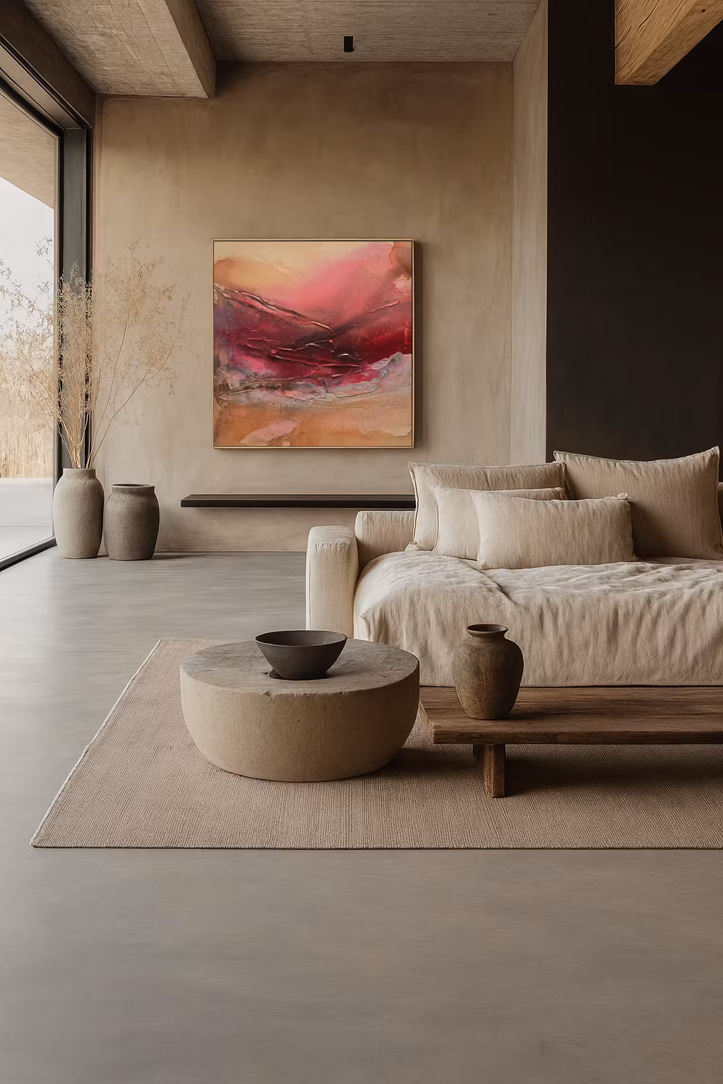 Veins of Earth "Veiled Ember" - Originalmålning, 60x60cm