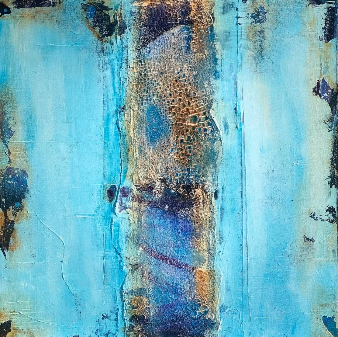 "Rust & Cracks" - Originalmålning, 50x50cm