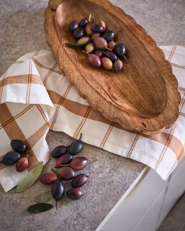 Träfat med vågiga kanter, 40cm