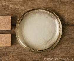 Handgjord hamrad metallskål, Silver