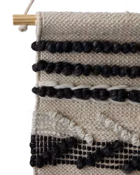 Handgjord väggdekoration i bomull och ull, Mörkgrå