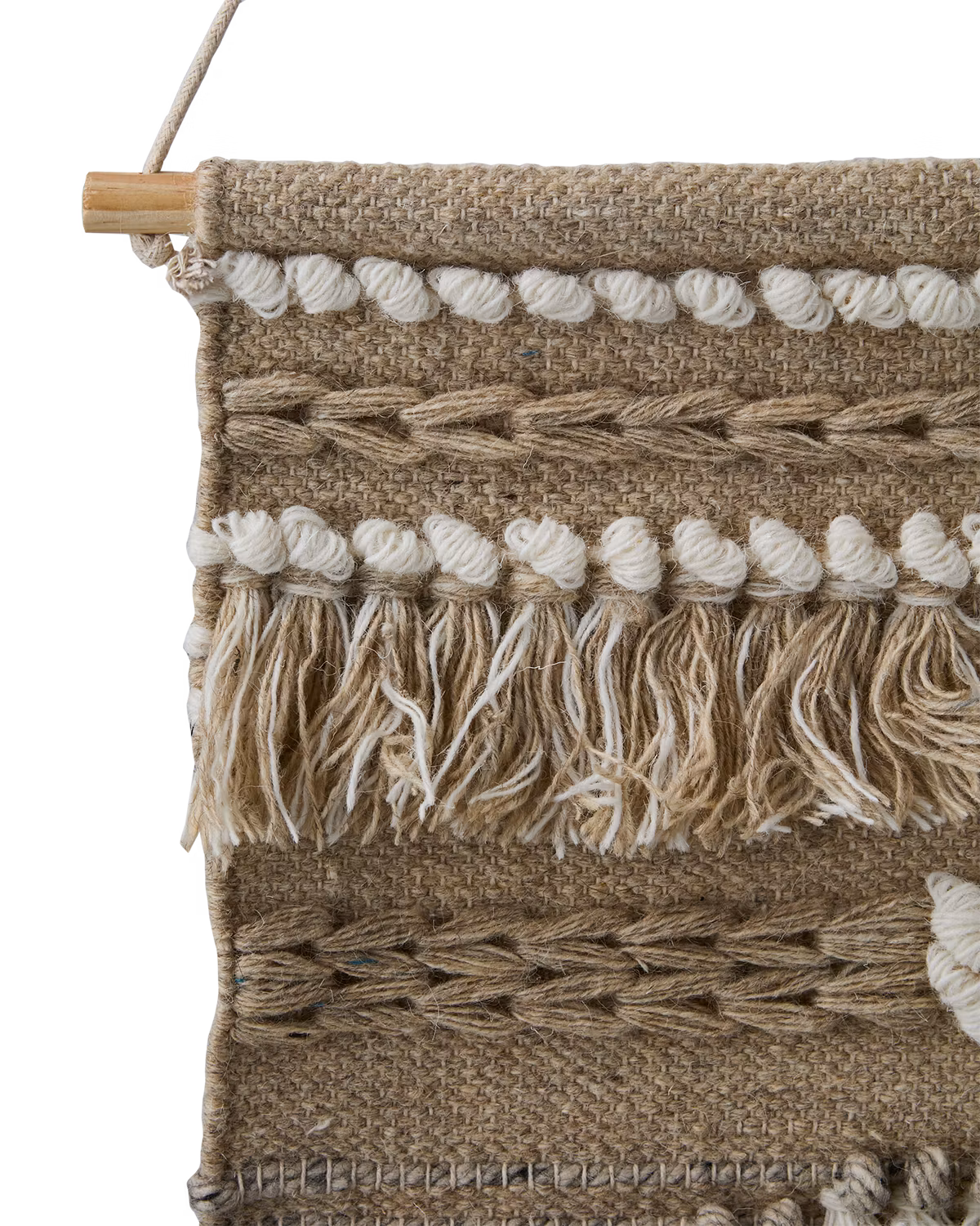 Handgjord väggdekoration i bomull och ull, Natur