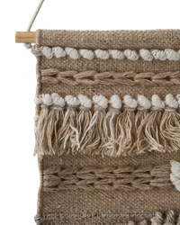 Handgjord väggdekoration i bomull och ull, Natur