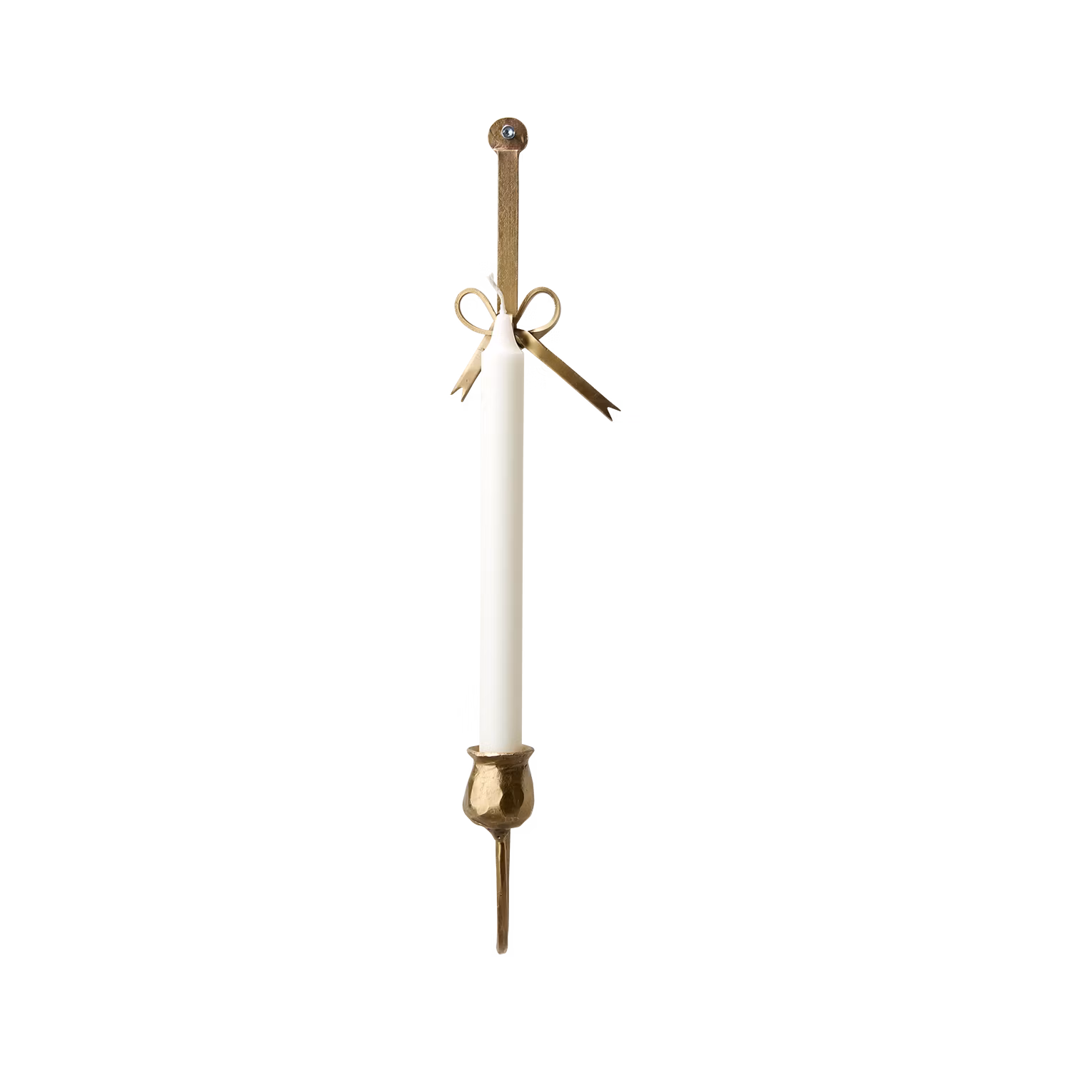 Handgjord väggljusstake med rosett, 46cm