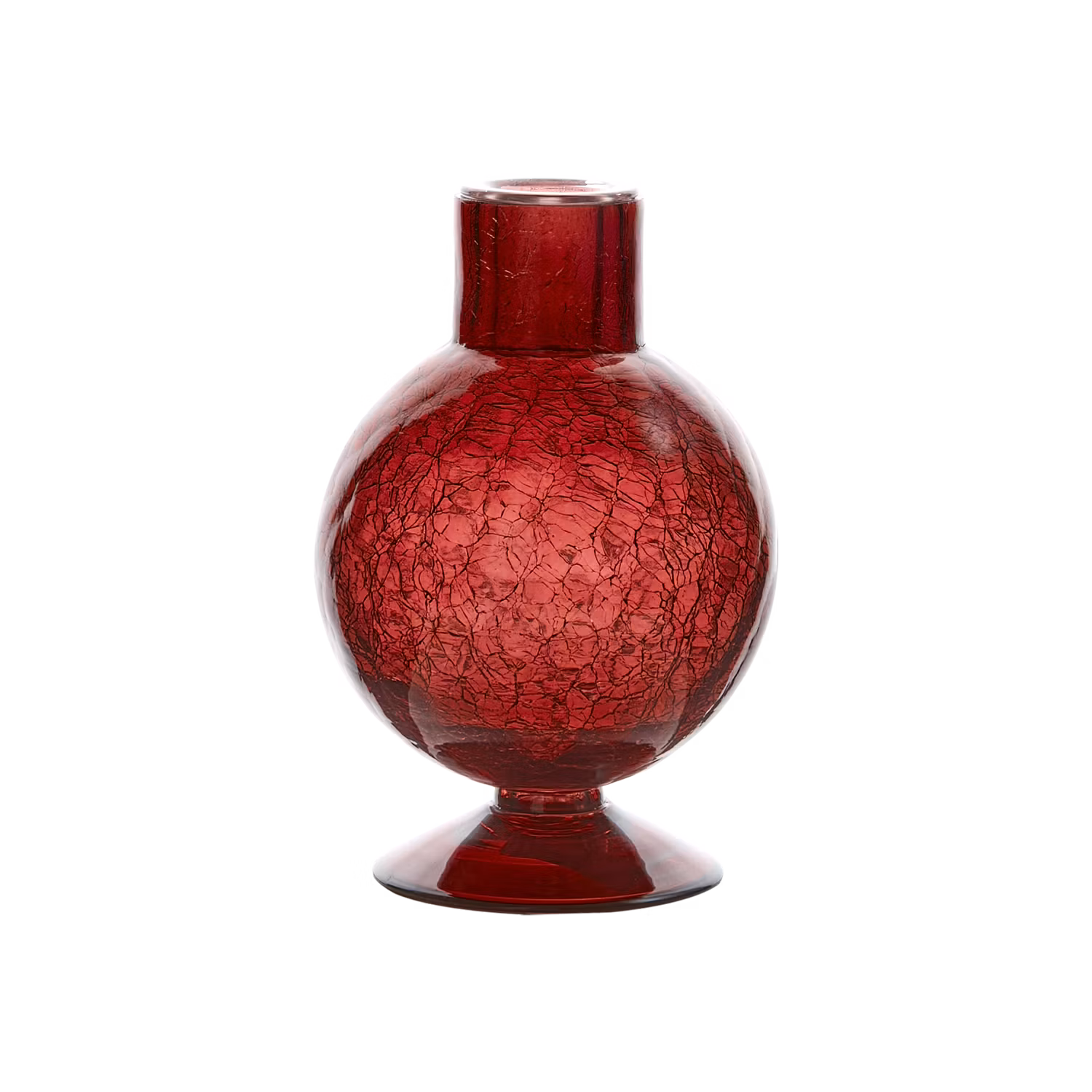 Munblåst ljusstake i glas, Burgundy