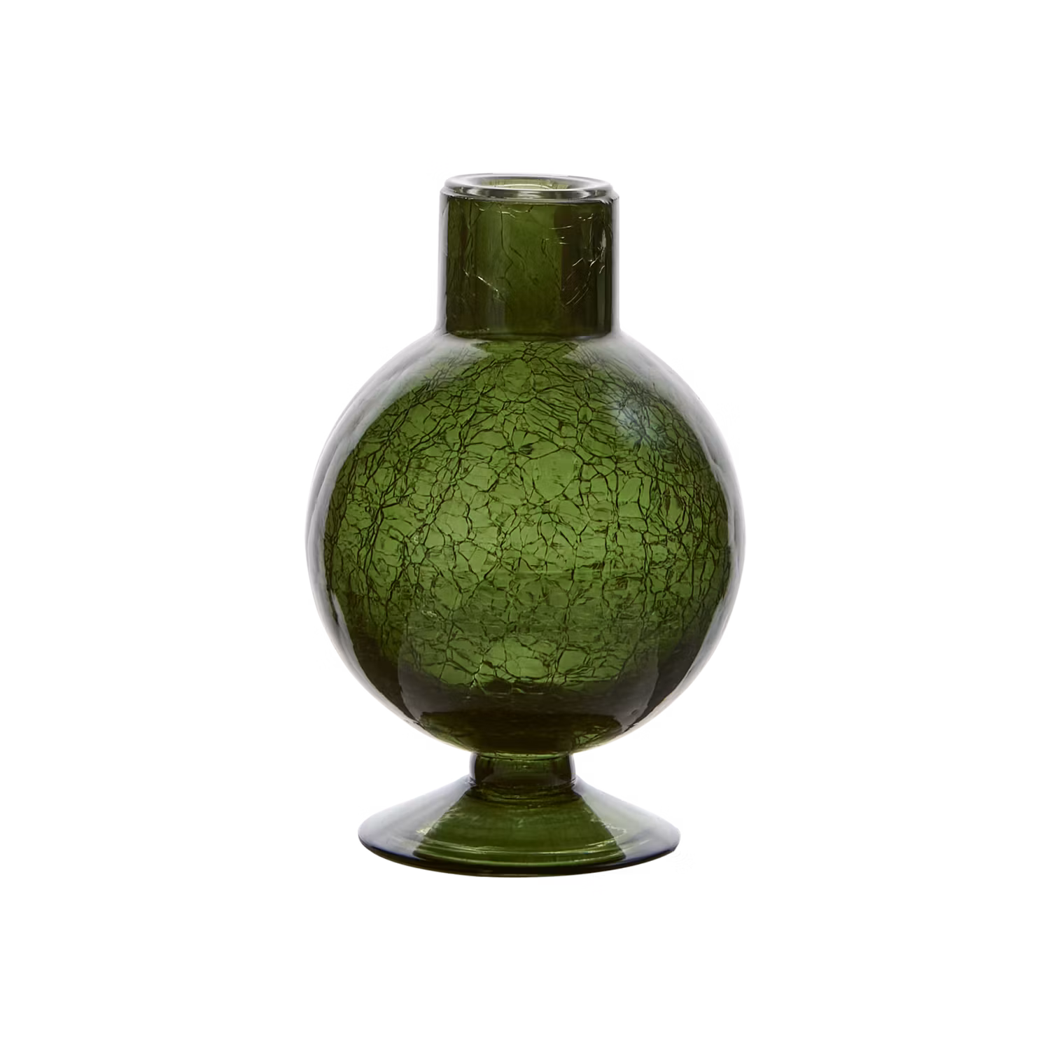 Munblåst ljusstake i glas, Grön