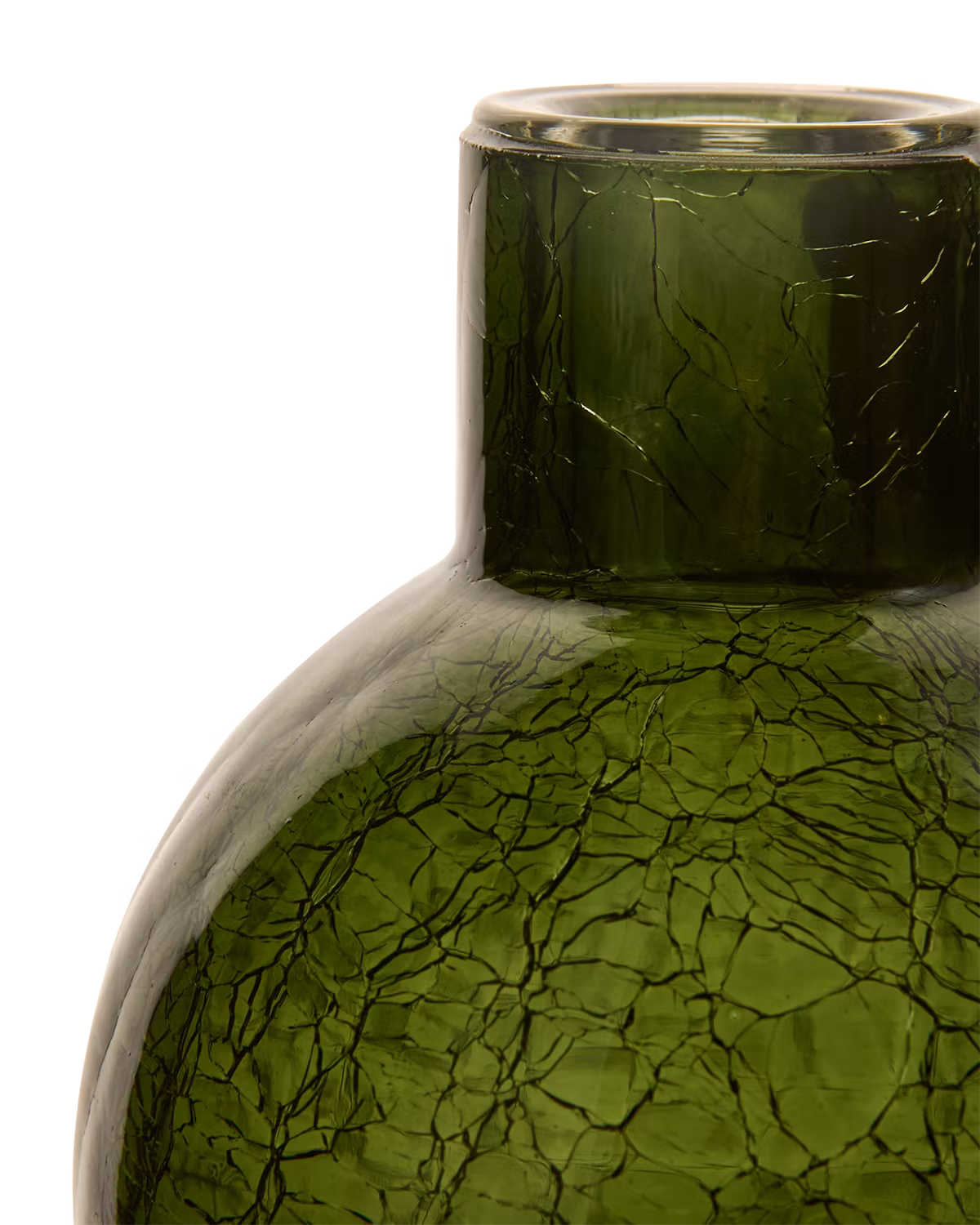 Munblåst ljusstake i glas, Grön