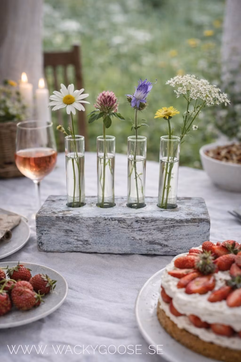 Sticklingvas / Sticklingblock, 4 vaser, Lila/Ljusblå