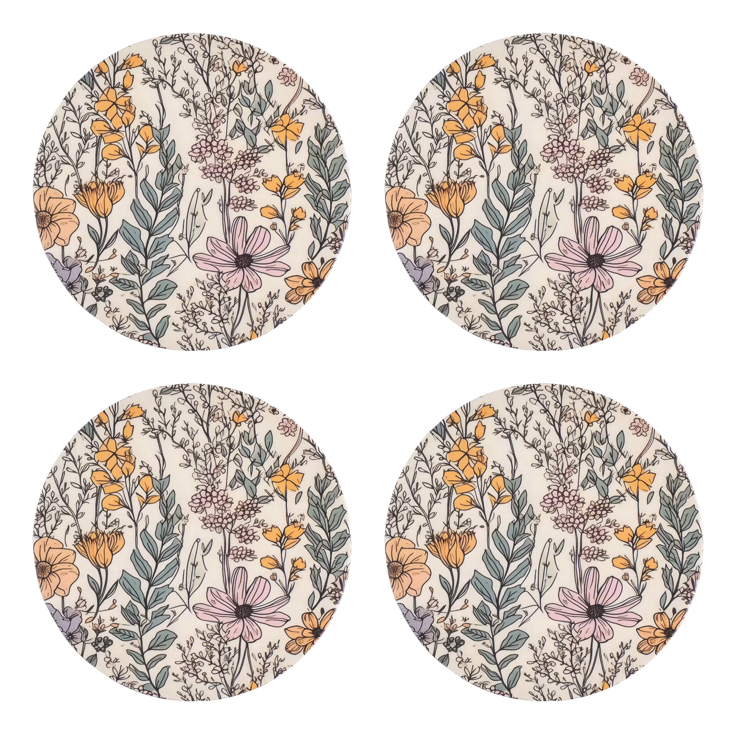 Glasunderlägg, 4-pack