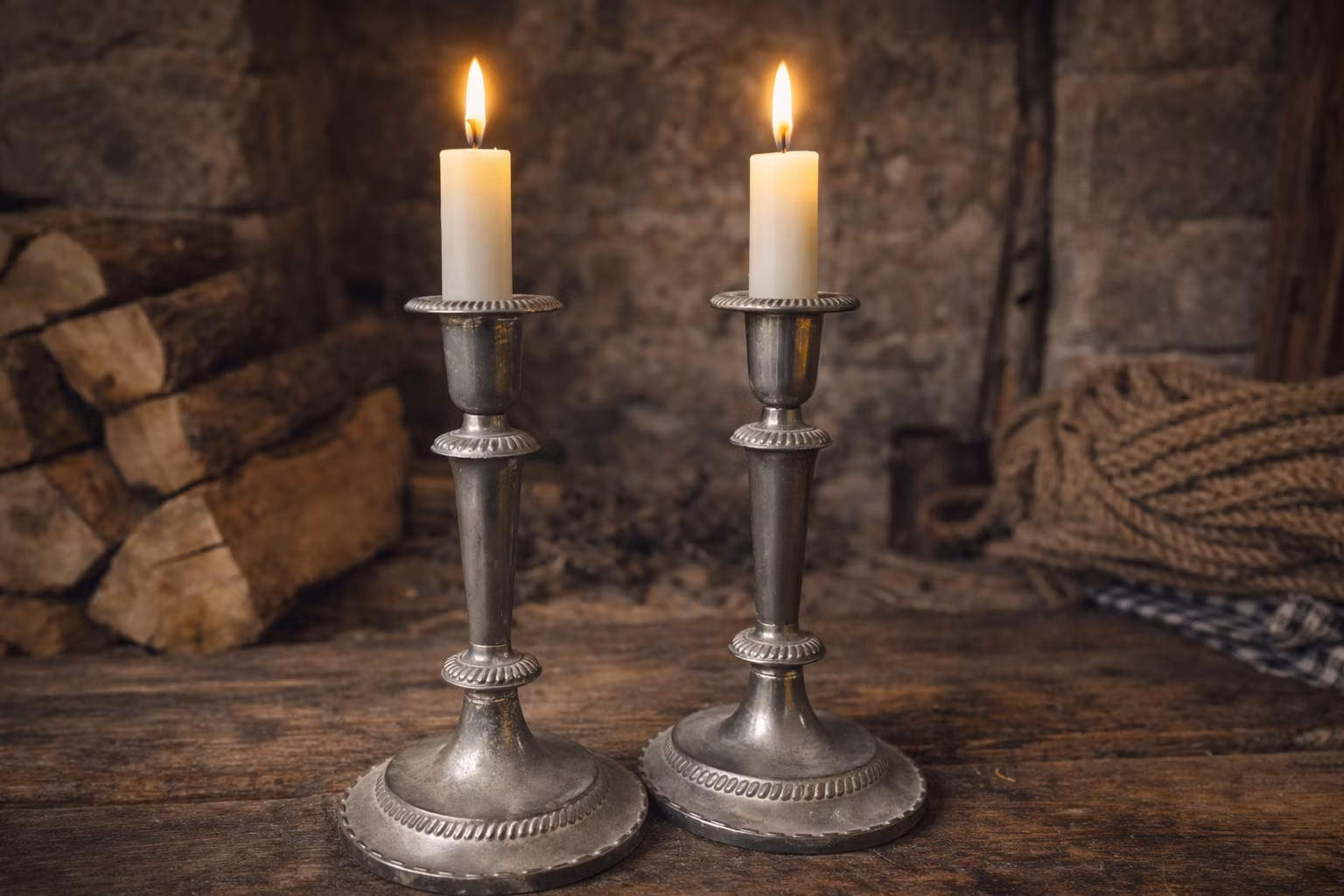 Vackra ljusstakar i metall, säljs i par