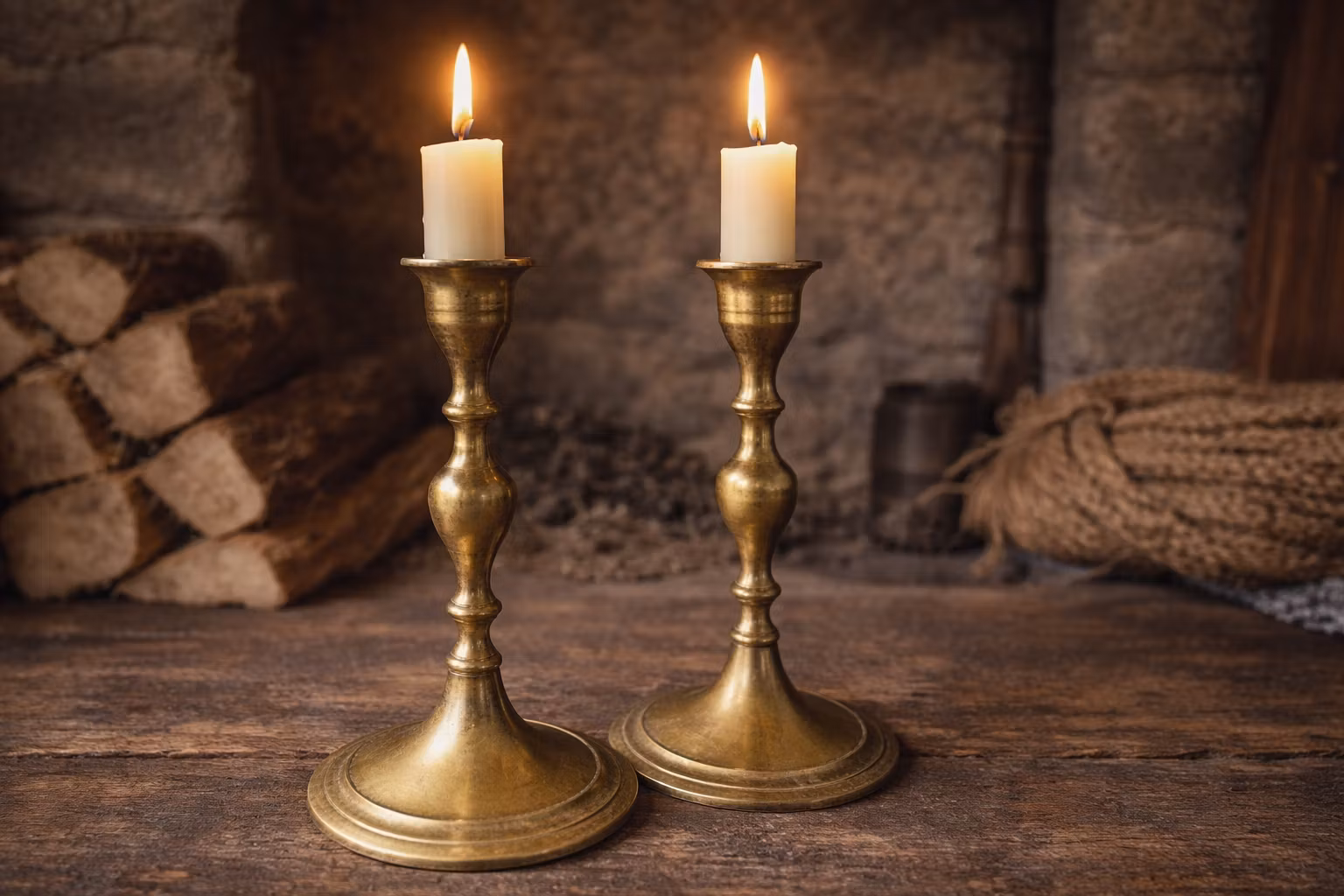 Vackra tunga ljusstakar i metall, säljs i par