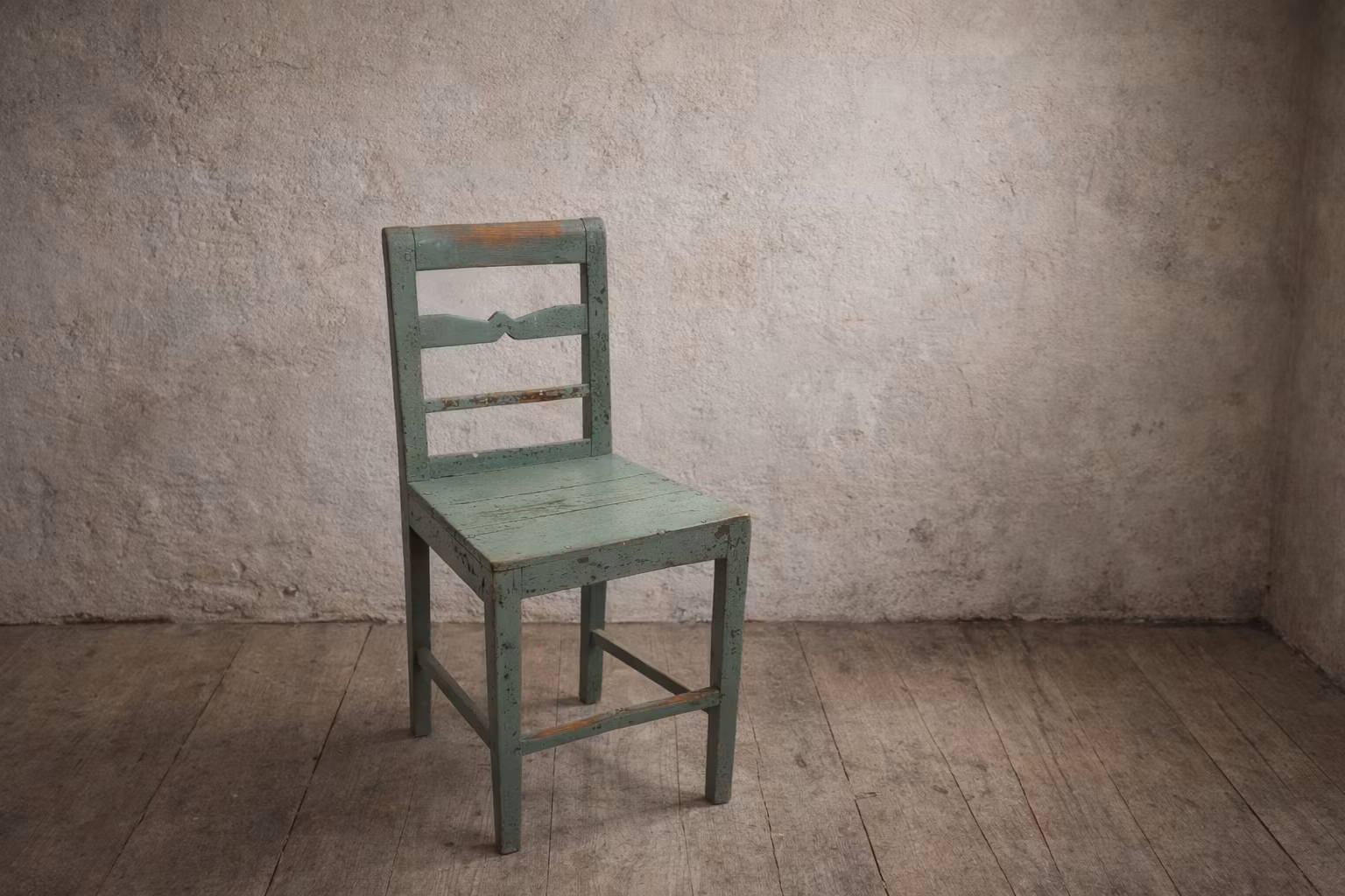 Charmig gammal stol, Grön