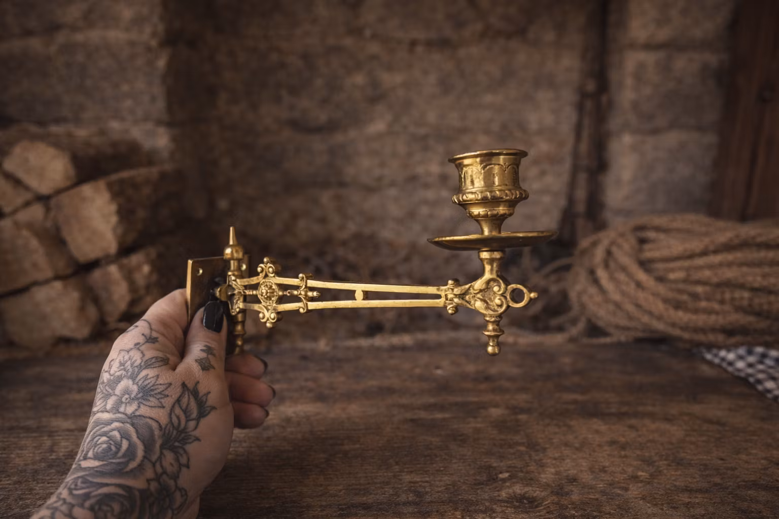 Väggljusstake, Mässingfärgad