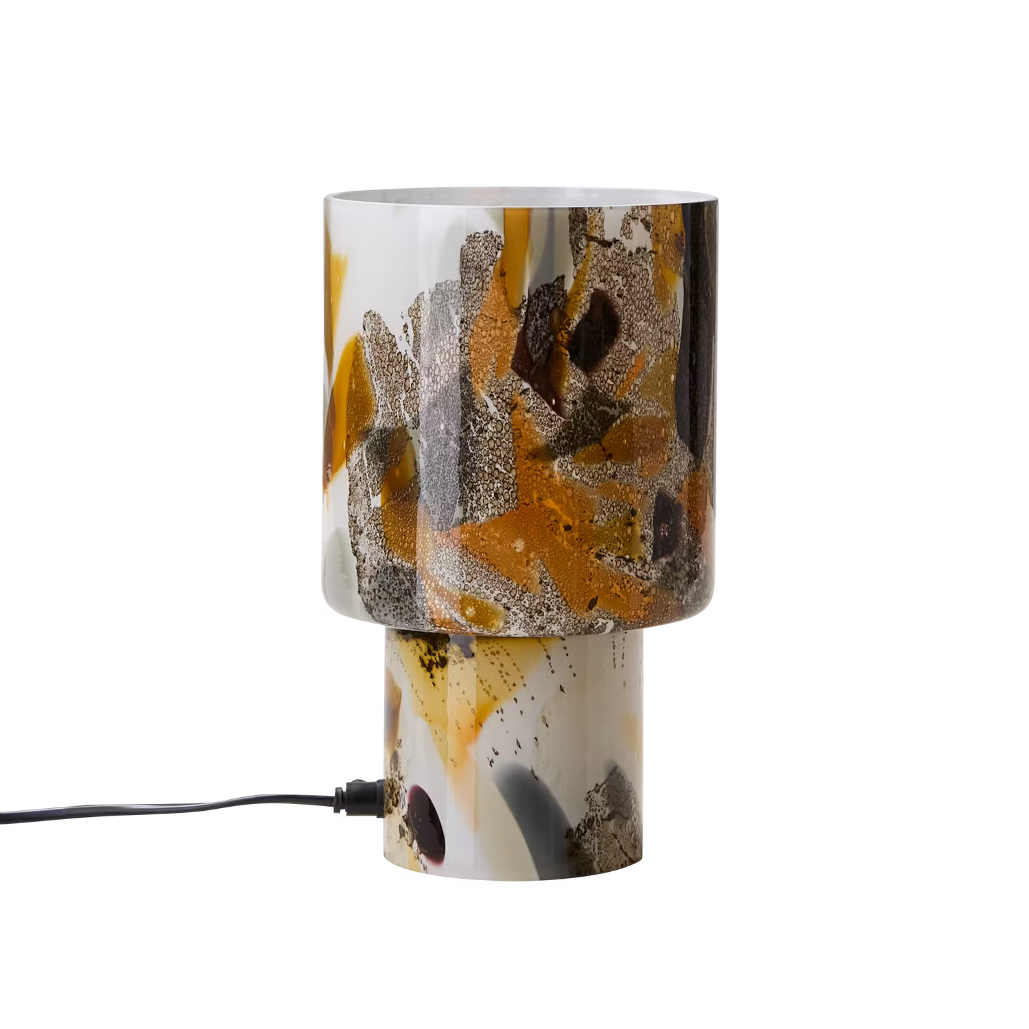 Flerfärgad bordslampa i glas