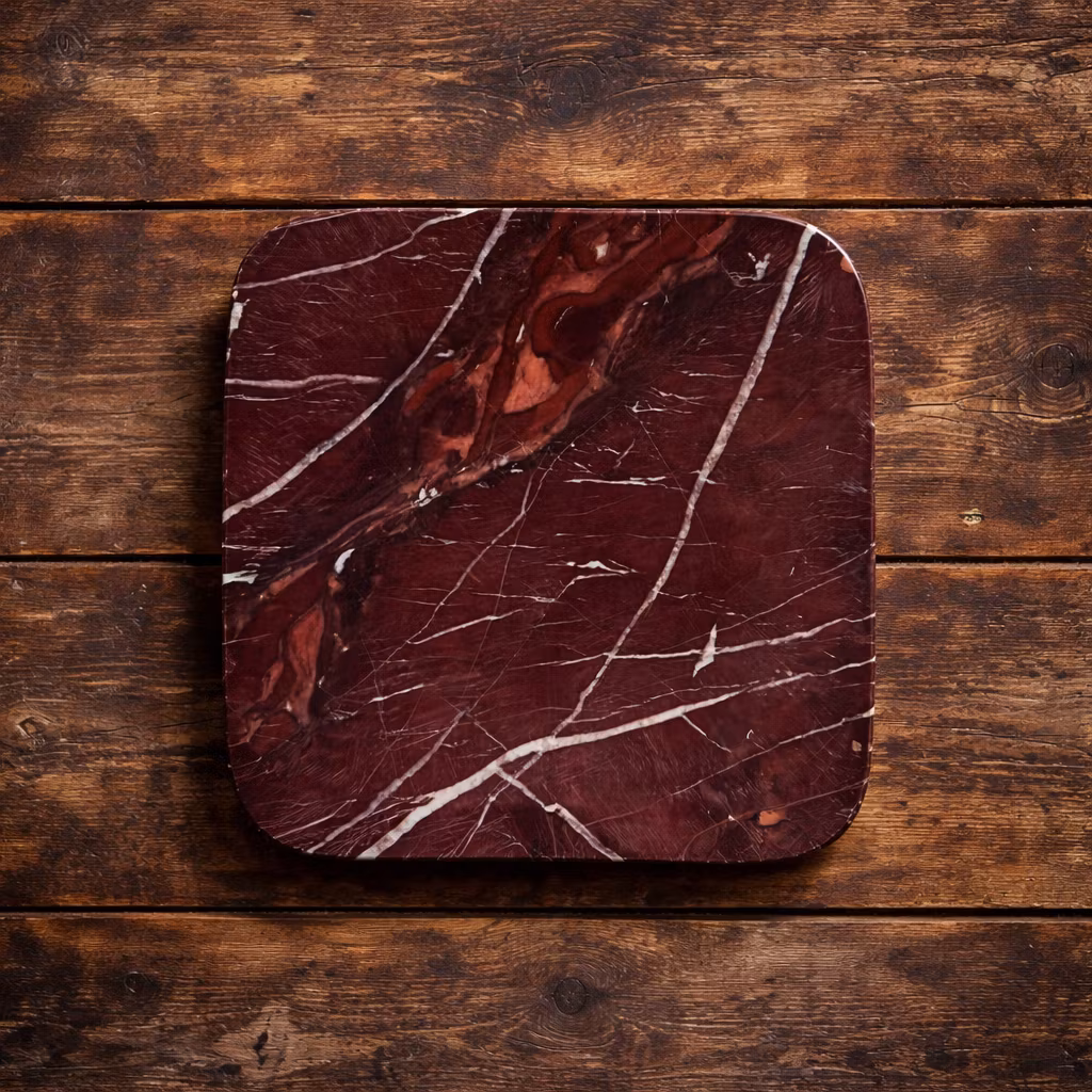 Handgjort fat i Red Cherry marmor, Burgundy