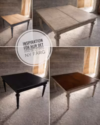 Vackert gammalt matbord med iläggsskivor