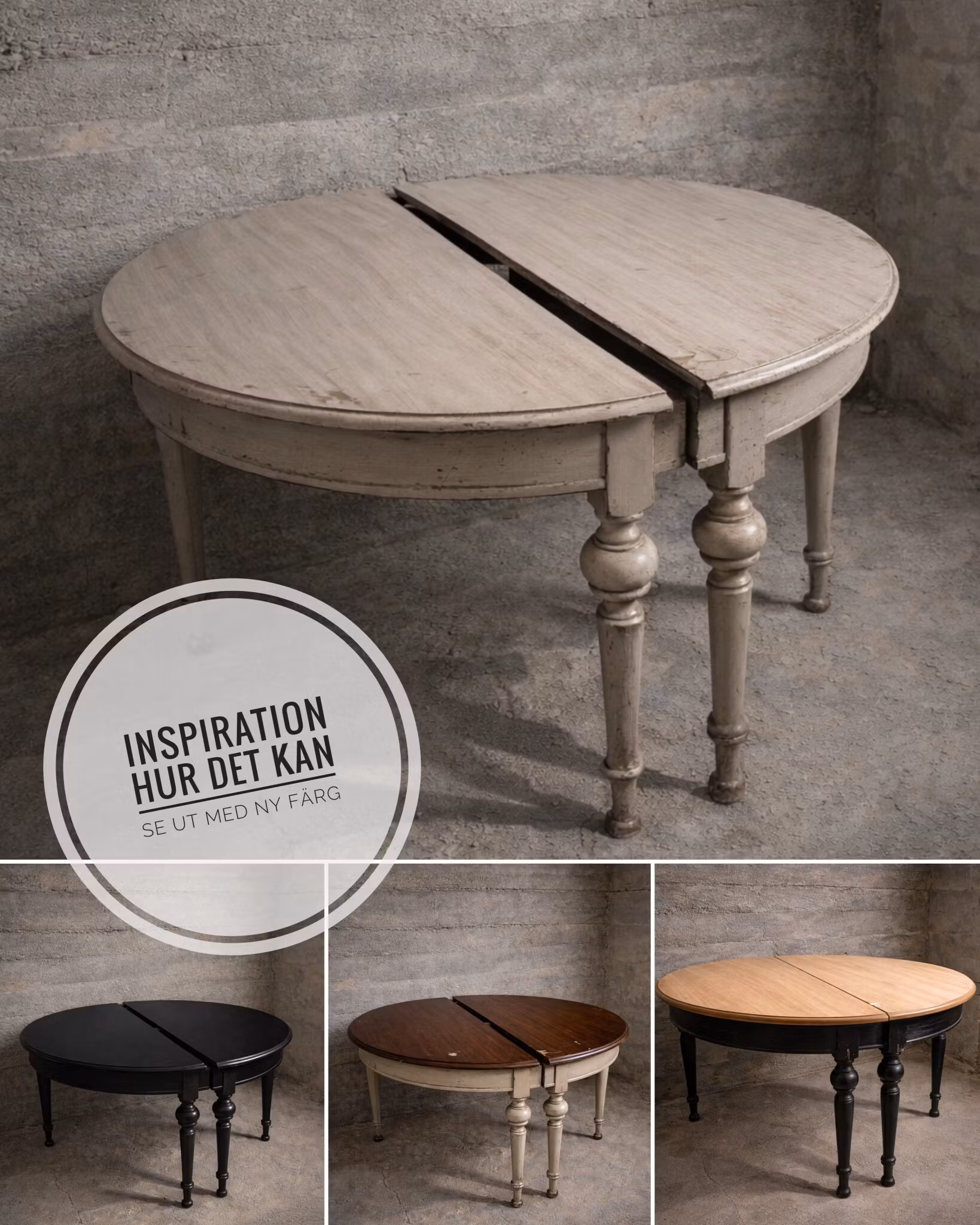 Komplett gammalt månbord