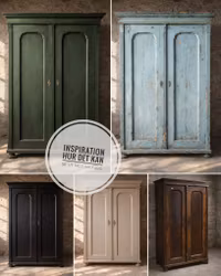 Vackert gammalt skåp med knoppbräda