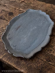 Vacker gammal bricka i trä, 57cm