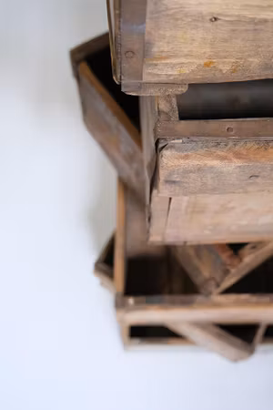 Vintage förvaringslådor i trä, 3-pack