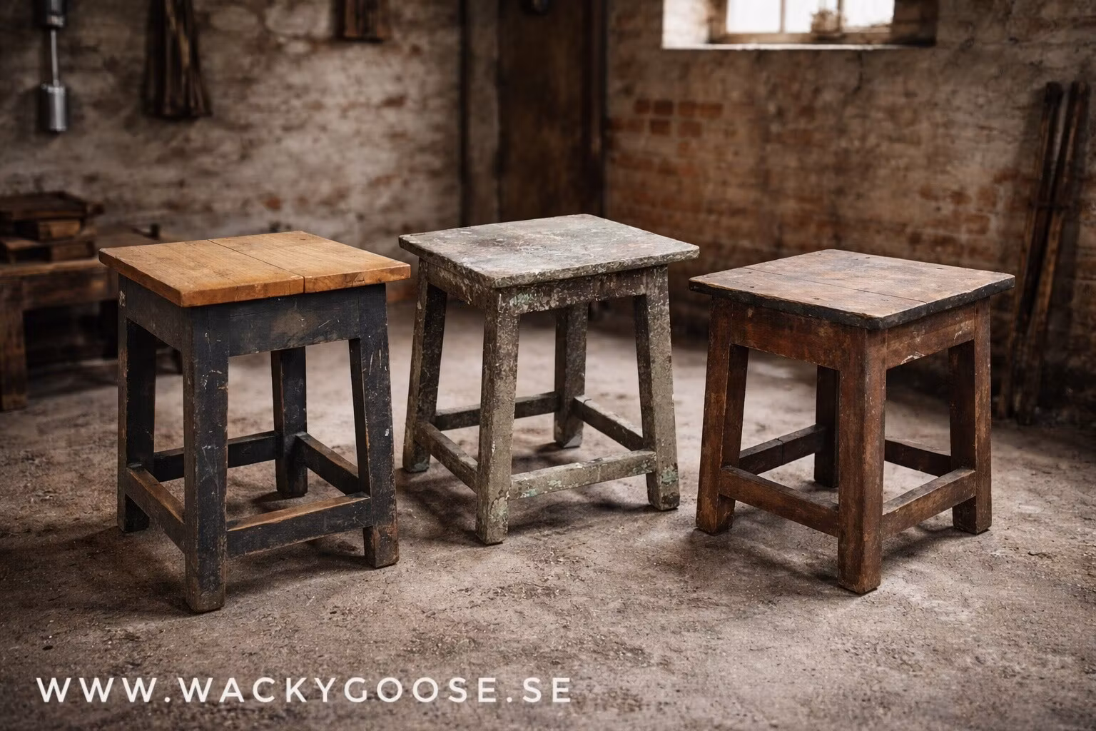 Unika vintage pallar i trä