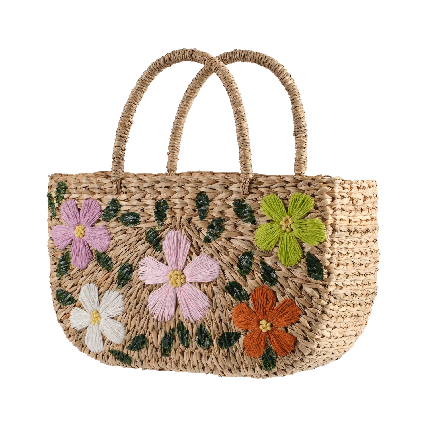 Handgjord väska med blomster