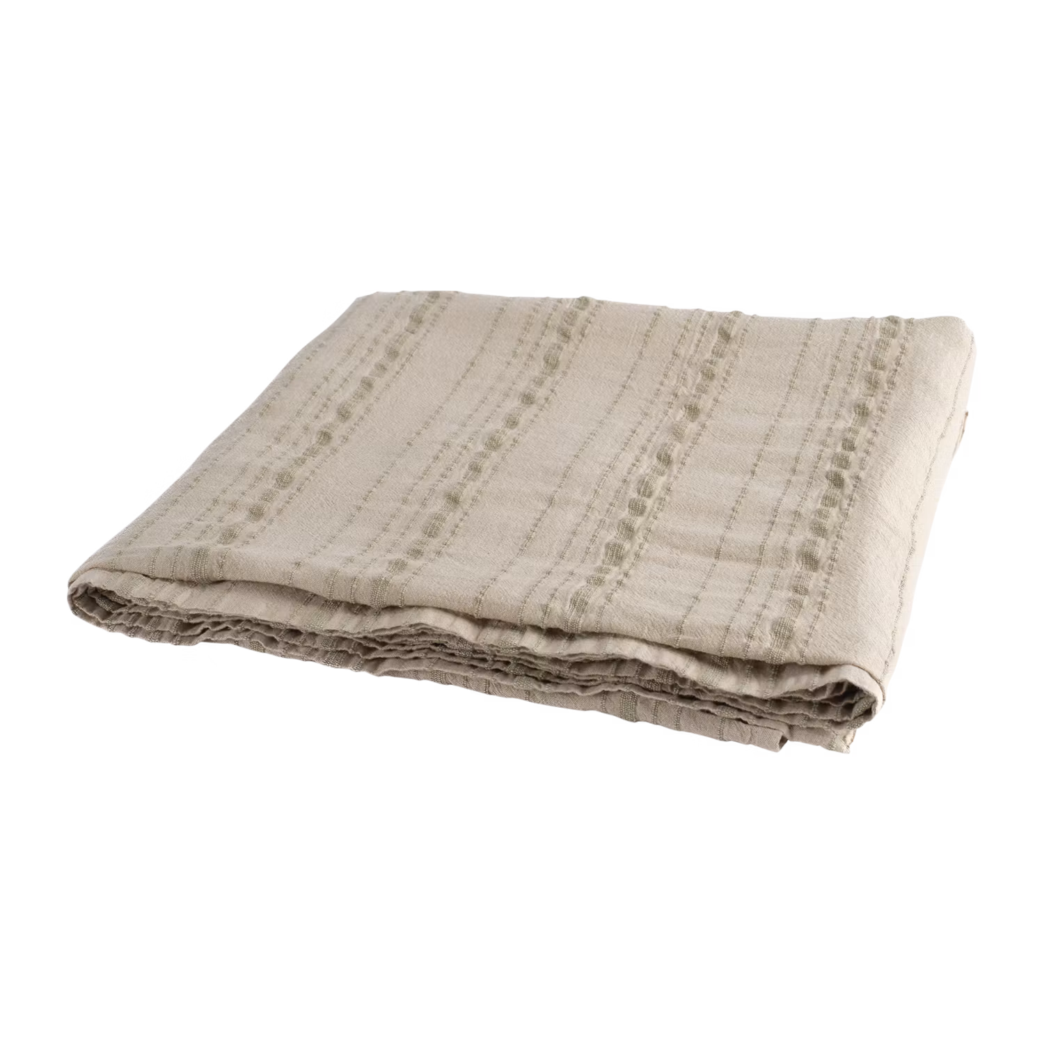 Vacker bordsduk, Natur/Grön, 100% Bomull, 250x150cm