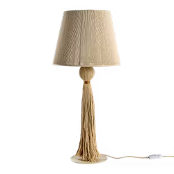Handgjord bordslampa i bomull och järn, 70cm