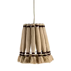 Handgjord taklampa i bomull och järn, 25cm