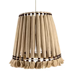 Handgjord taklampa i bomull och järn, 48cm