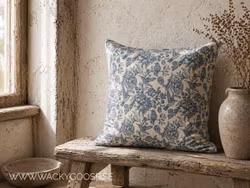 Vackert kuddfodral i bomull, Blå, 50x50cm