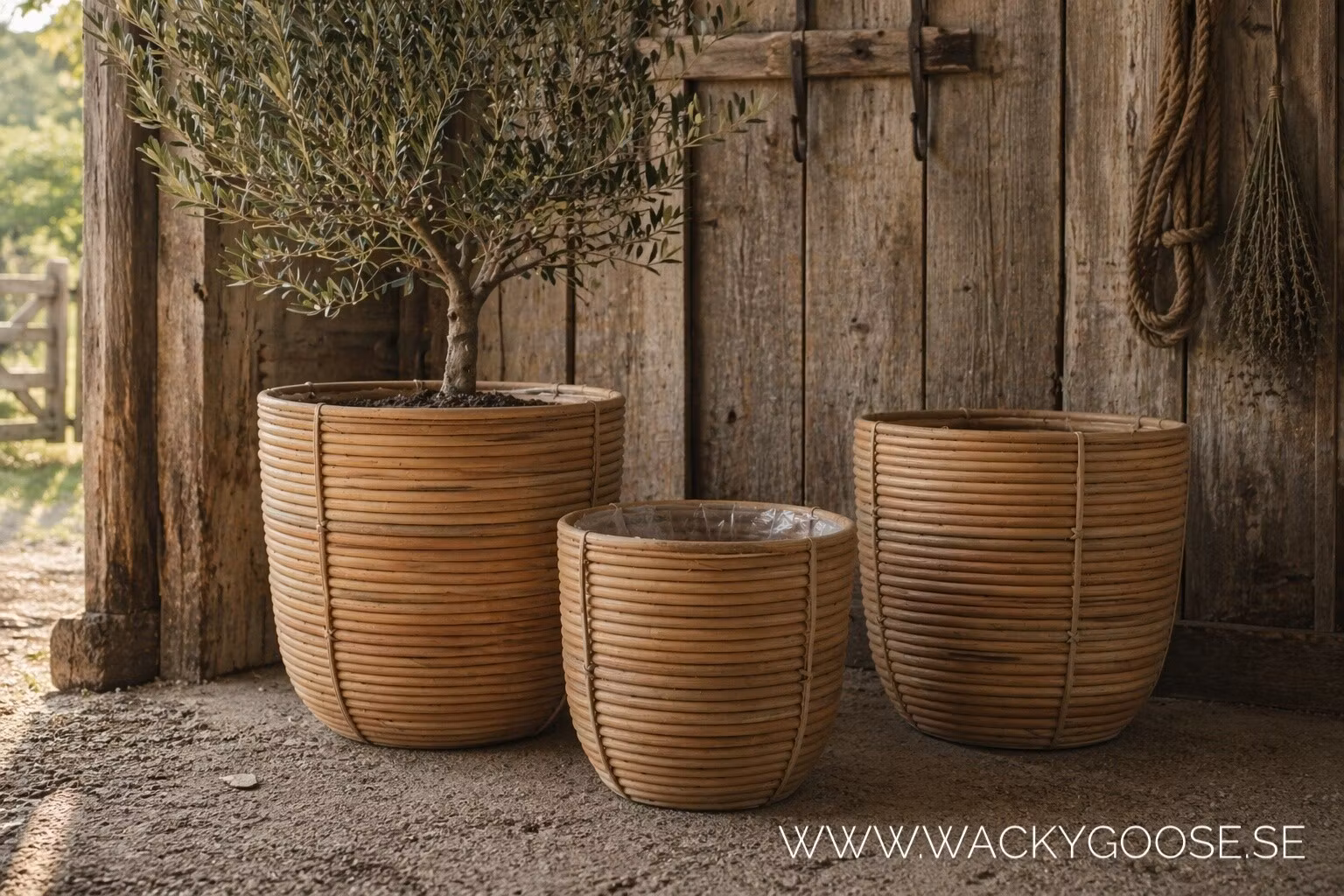 Handgjorda stora krukor, 3-pack