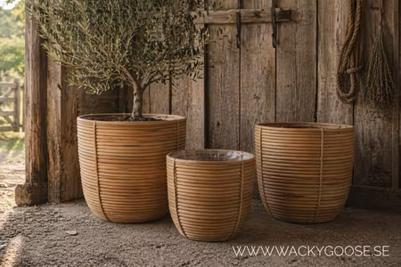 Handgjorda stora krukor, 3-pack
