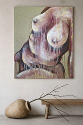 Crimson Muse - Whispers of Her, 100x80cm