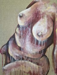 Crimson Muse - Whispers of Her, 100x80cm