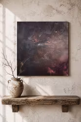 Terra Silentum "Nocturne in Clay" - Originalmålning, 40x40cm