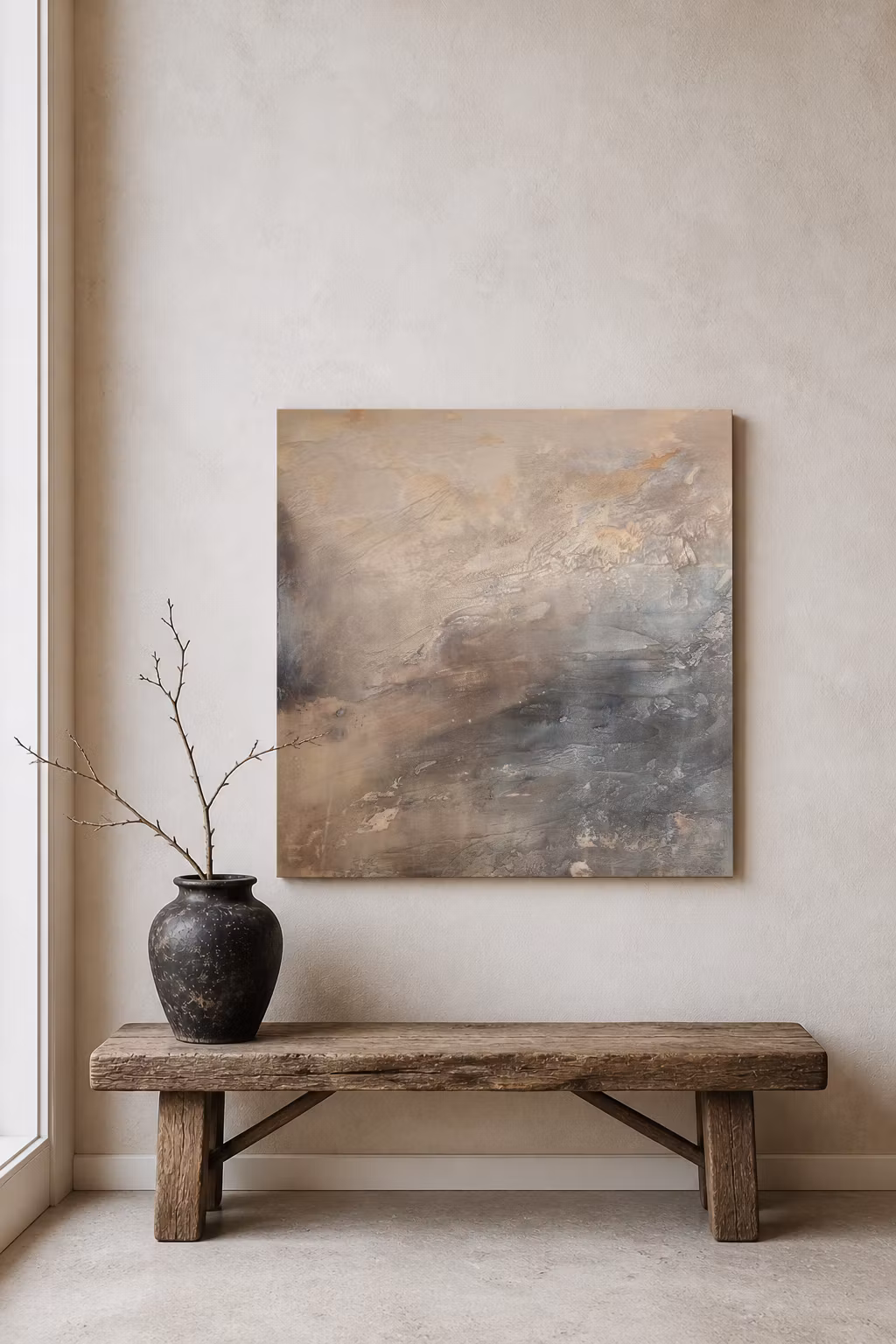 Terra Silentum "Shoreline Memory" - Originalmålning, 60x60cm